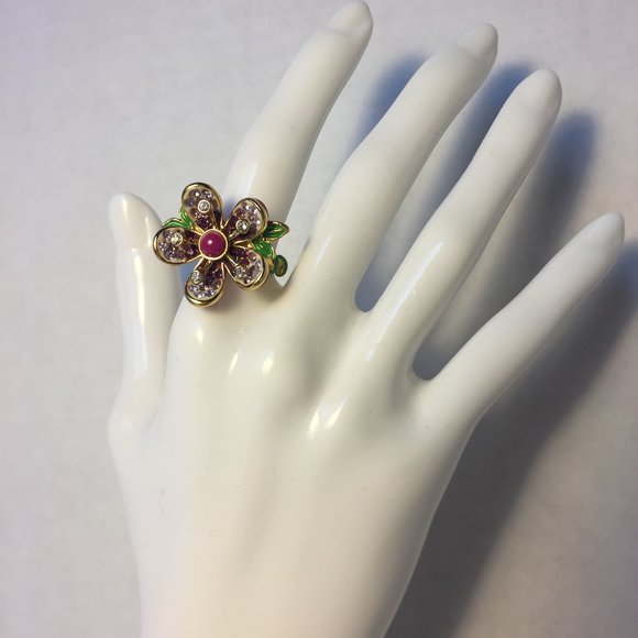 JUICY COUTURE Floral Ring Adjustable Ring - Picture 3 of 14